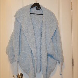 Cozy Baby Blue Furry Sherpa Cardigan